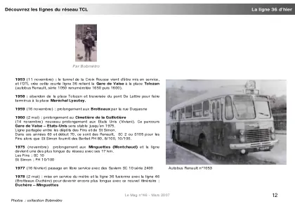 Couverture – La ligne 36 d’hier