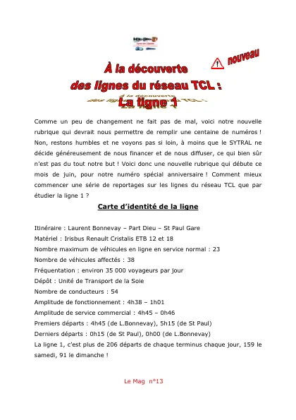 Couverture – À la découverte de la ligne 1