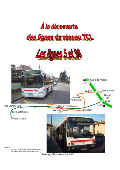 Couverture – À la découverte des lignes 5 et 98